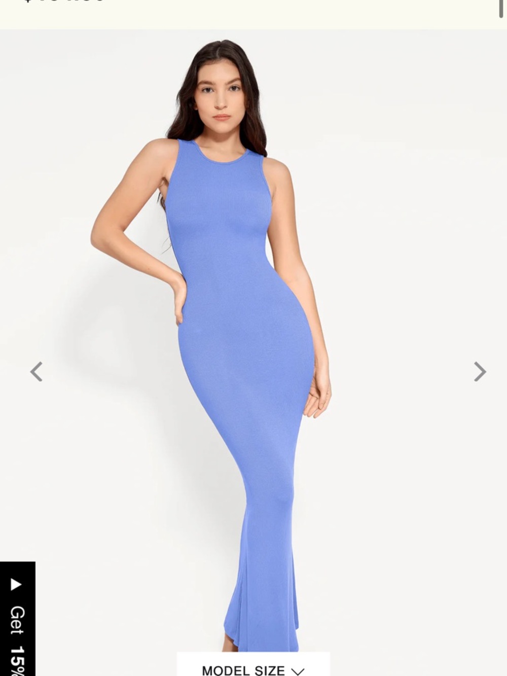 Sleeveless Maxi Bodycon Dress in Periwinkle Blue